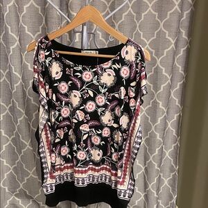 New Ricki's Black and Pink Floral Tank Top